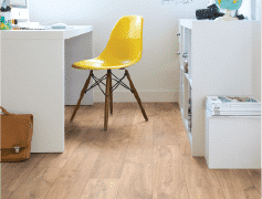 yellow chair on engineered timber floor