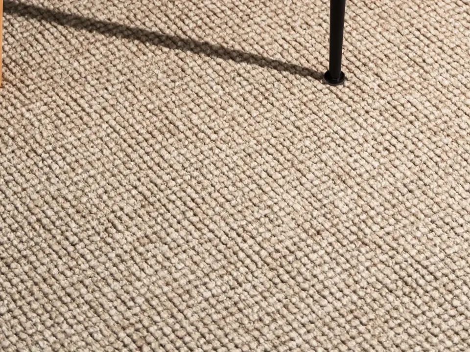 Close-up of neutral loop pile carpet construction