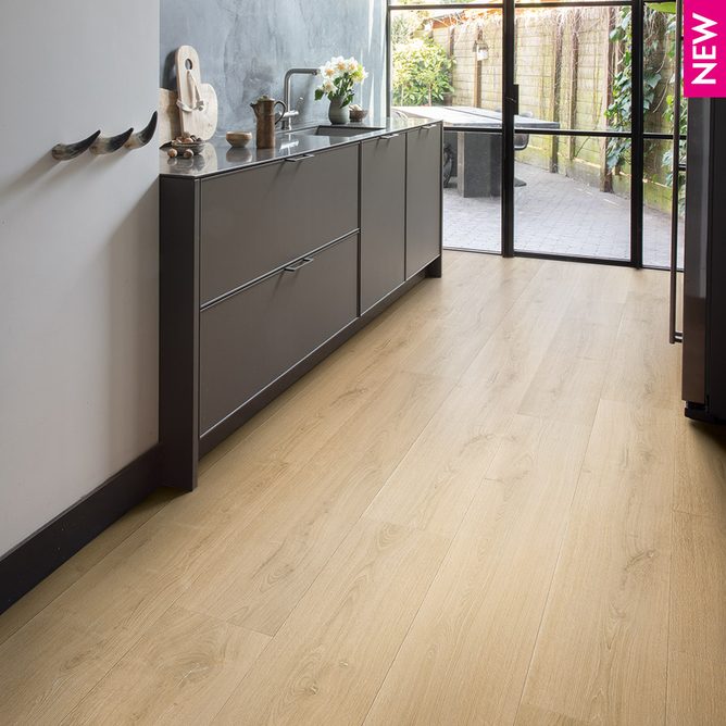 Laminate flooring in a kitchen