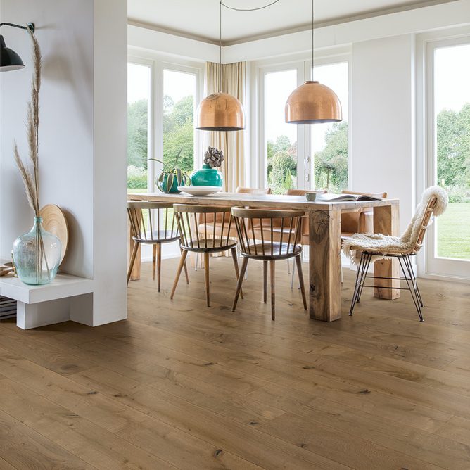 Engineered timber flooring in a dining room