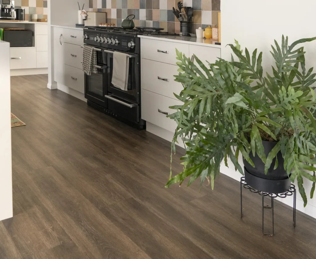 Vinyl flooring in a kitchen