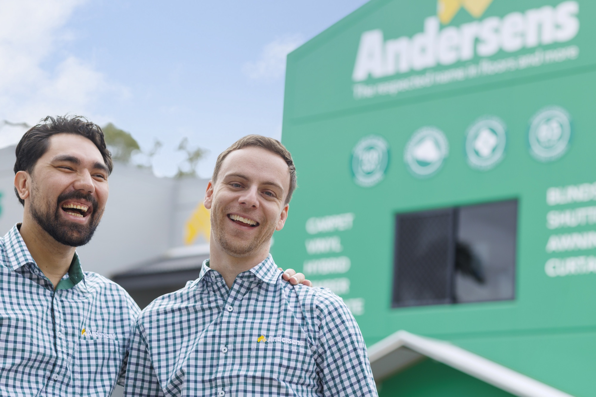 Andersens Cannon Hill store owners standing outside their store