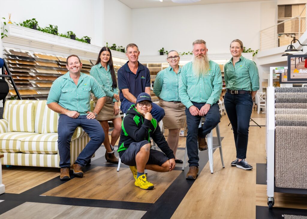The Andersens Dalby team gathered together in the showroom